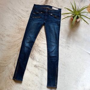 Rag & Bone Zip Detail Skinny Jeans Kensington 25